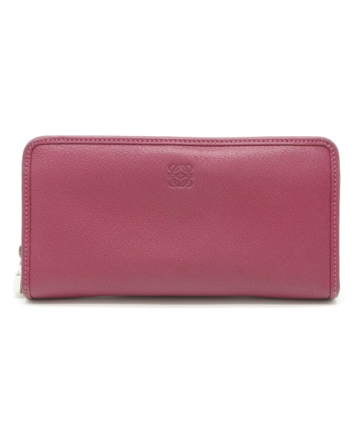 LOEWE Loewe Amazona Anagram Zip Around Round Purse Leather Pink Purple 113N95.F13 les muscles