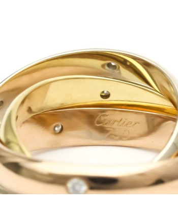 Cartier Trinity Pink Gold (18K)White Gold (18K)Yellow Gold (18K) Fashion Diamond Band Ring Gold rembourrage situé sous