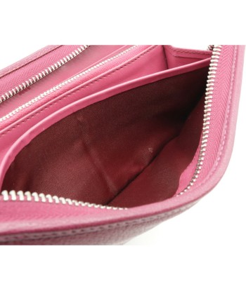 LOEWE Loewe Amazona Anagram Zip Around Round Purse Leather Pink Purple 113N95.F13 les muscles