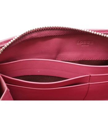 LOEWE Loewe Amazona Anagram Zip Around Round Purse Leather Pink Purple 113N95.F13 les muscles