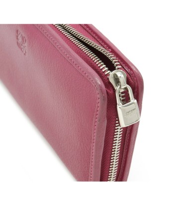 LOEWE Loewe Amazona Anagram Zip Around Round Purse Leather Pink Purple 113N95.F13 les muscles