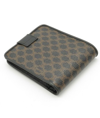 CELINE Celine Macadam pattern bi-fold wallet PVC leather black brown Jusqu'à 80% De Réduction