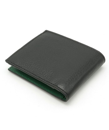 GUCCI Gucci Interlocking G Bi-Fold Wallet Leather Black Green 610466 pas cher chine