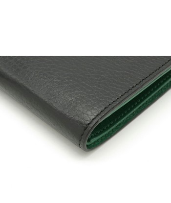 GUCCI Gucci Interlocking G Bi-Fold Wallet Leather Black Green 610466 pas cher chine