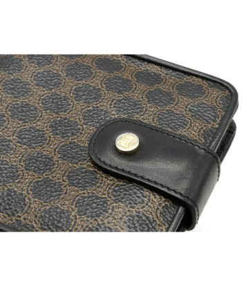 CELINE Celine Macadam pattern bi-fold wallet PVC leather black brown Jusqu'à 80% De Réduction