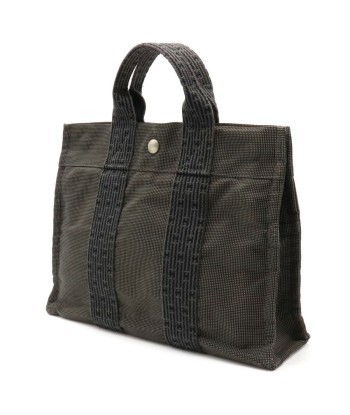 HERMES Hermes Aleline Tote PM Bag Handbag Mini Nylon Canvas Gray Black Par le système avancé 