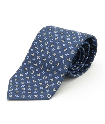 LOUIS VUITTON Louis Vuitton Cravat Monogram Flowery 8CM Tie 100% Silk Blue Marine Navy M76278 français