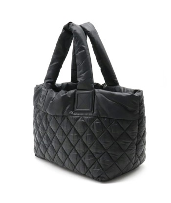 CHANEL Coco Cocoon Small Tote Bag Handbag Quilted Nylon Leather Black 8610 français