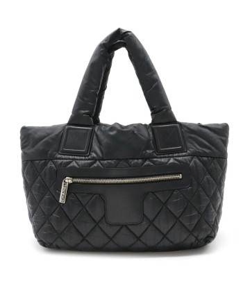 CHANEL Coco Cocoon Small Tote Bag Handbag Quilted Nylon Leather Black 8610 français