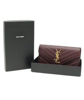 Yves Saint Laurent SAINT LAURENT PARIS Saint Laurent Paris YSL Yves Monogram Folded Leather Bordeaux 372264 de France