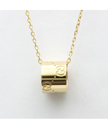 Gucci G Icon Yellow Gold (18K) No Stone MenWomen Fashion Pendant Necklace (Gold) brillant des détails fins