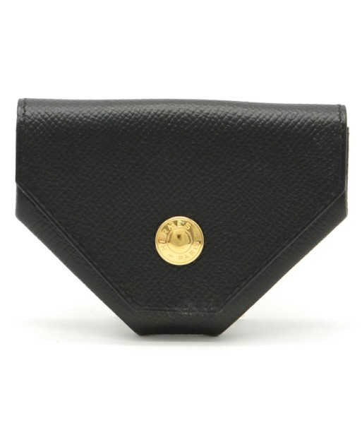 HERMES Hermes Le vin quatre Coin purse Vaux Epson Black  I engraved destockage