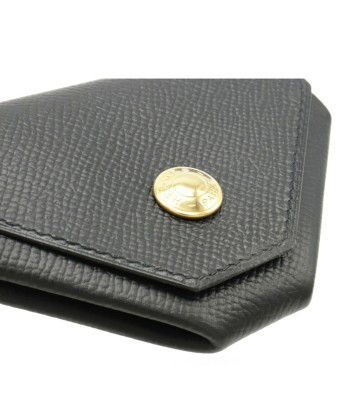 HERMES Hermes Le vin quatre Coin purse Vaux Epson Black  I engraved destockage