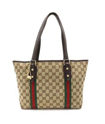 GUCCI Gucci GG canvas sherry line tote bag shoulder leather beige dark brown 137396 2024