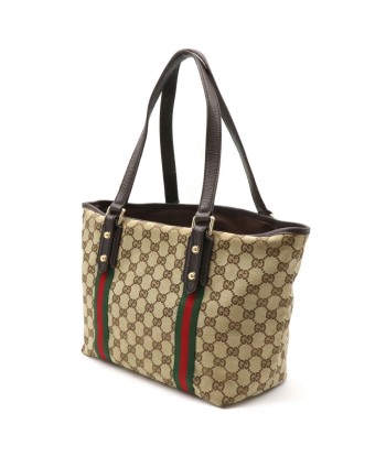 GUCCI Gucci GG canvas sherry line tote bag shoulder leather beige dark brown 137396 2024