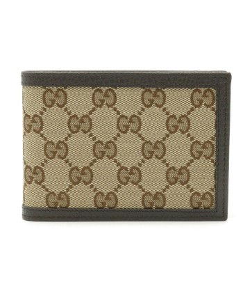 GUCCI Gucci GG canvas bi-fold wallet leather khaki beige brown dark 292534 Découvrez la collection