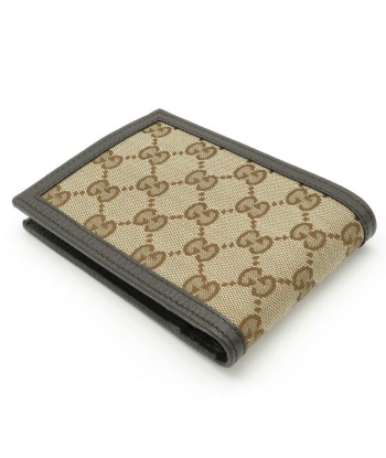 GUCCI Gucci GG canvas bi-fold wallet leather khaki beige brown dark 292534 Découvrez la collection