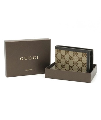 GUCCI Gucci GG canvas bi-fold wallet leather khaki beige brown dark 292534 Découvrez la collection