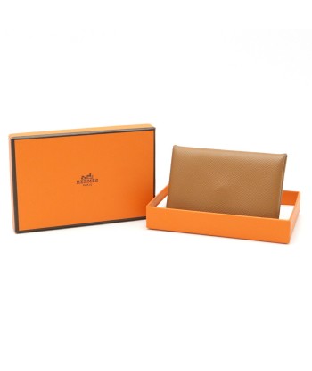 HERMES Hermes Calvi Card Case Business Holder Pass Vaux Epson Leather Gold D Engraved livraison et retour toujours gratuits