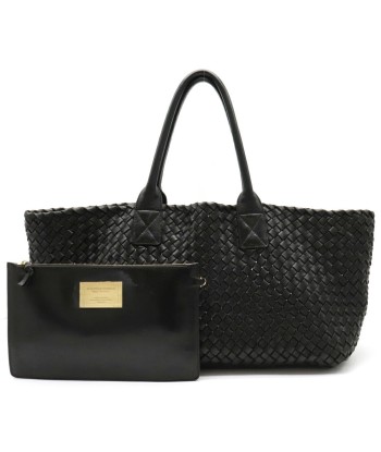 BOTTEGA VENETA Bottega Veneta Intrecciato Cover MM Tote Bag Leather Black 115664 de l' environnement