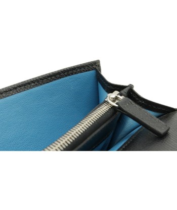 BVLGARI Bvlgari Clip Double W Long Wallet Leather Black Sky Blue 30416 Comparez et commandez 