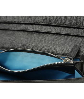 BVLGARI Bvlgari Clip Double W Long Wallet Leather Black Sky Blue 30416 Comparez et commandez 