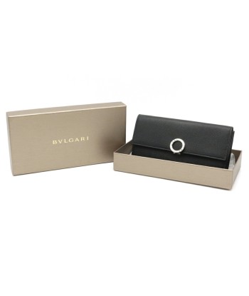 BVLGARI Bvlgari Clip Double W Long Wallet Leather Black Sky Blue 30416 Comparez et commandez 