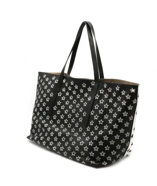 JIMMY CHOO Jimmy Choo Pimlico Tote Bag Shoulder Star Punching Leather Bicolor Black Silver destockage