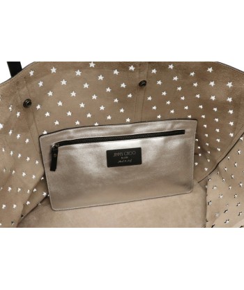 JIMMY CHOO Jimmy Choo Pimlico Tote Bag Shoulder Star Punching Leather Bicolor Black Silver destockage