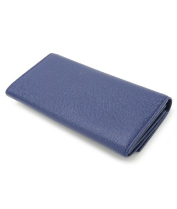 BVLGARI Bvlgari Clip Bi-Fold Wallet Calf Leather Blue Dalia 36317 à prix réduit toute l'année