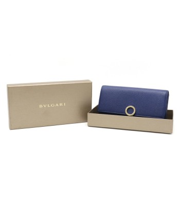 BVLGARI Bvlgari Clip Bi-Fold Wallet Calf Leather Blue Dalia 36317 à prix réduit toute l'année