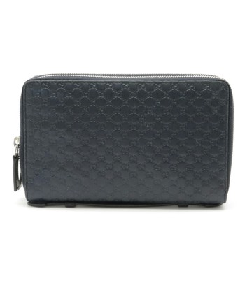 GUCCI Gucci Micro Shima Case Clutch Bag Organizer Long Wallet Leather Navy Blue 449246 meilleur choix