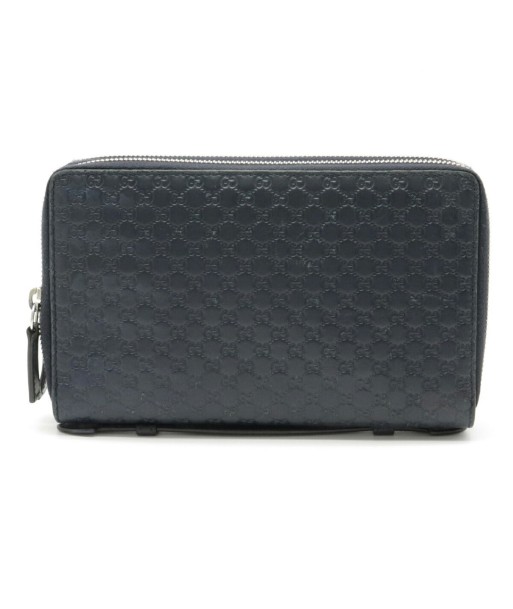 GUCCI Gucci Micro Shima Case Clutch Bag Organizer Long Wallet Leather Navy Blue 449246 meilleur choix