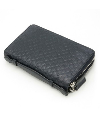 GUCCI Gucci Micro Shima Case Clutch Bag Organizer Long Wallet Leather Navy Blue 449246 meilleur choix