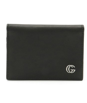 GUCCI Gucci Double G GG Card Case Pass Business Holder Leather Black paiement sécurisé