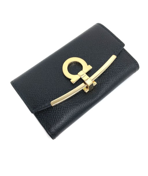 Salvatore Ferragamo Key Case Gancio 6 Series 22D151 2021 Collection Calf Leather Black Womens hantent personnes