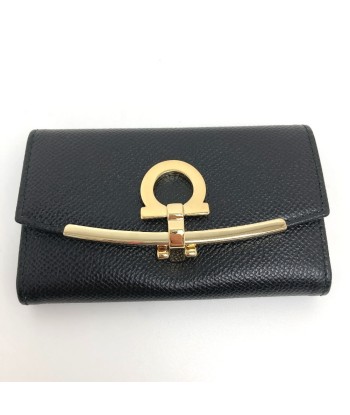 Salvatore Ferragamo Key Case Gancio 6 Series 22D151 2021 Collection Calf Leather Black Womens hantent personnes