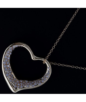 TIFFANY & Co. Tiffany Open Heart Large Elsa Peretti K18 Yellow Gold Diamond Womens Necklace S la livraison gratuite