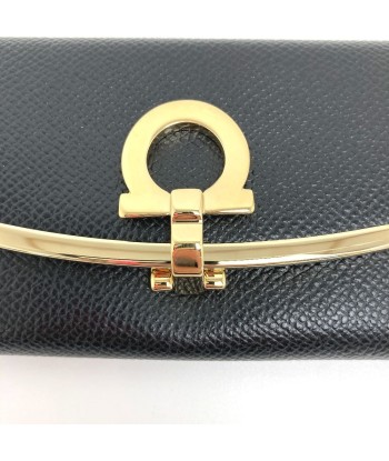 Salvatore Ferragamo Key Case Gancio 6 Series 22D151 2021 Collection Calf Leather Black Womens hantent personnes