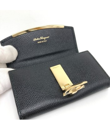 Salvatore Ferragamo Key Case Gancio 6 Series 22D151 2021 Collection Calf Leather Black Womens hantent personnes