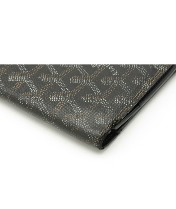 GOYARD Richelieu Herringbone Pattern Bi-Fold Wallet PVC Leather Black Brown White APM205 pas cher