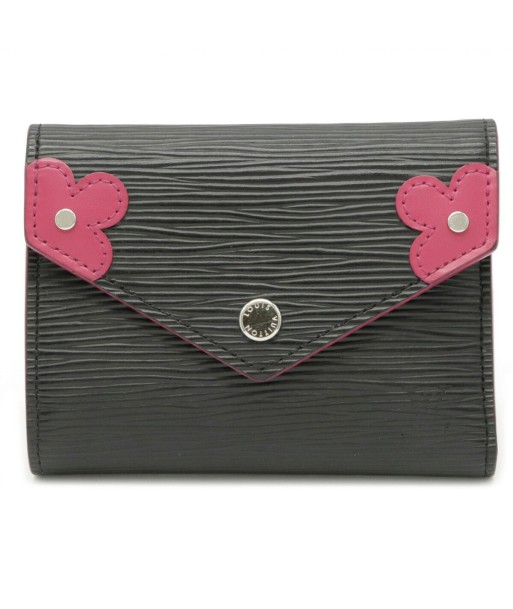 LOUIS VUITTON Epi Portofeuil Victorine Tri-Fold Monogram Flower Noir with Initials M62980 Amélioration de cerveau avec