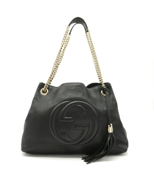 GUCCI Gucci Soho Interlocking G Chain Bag Shoulder Tote Leather Black 308982 Toutes les collections ici