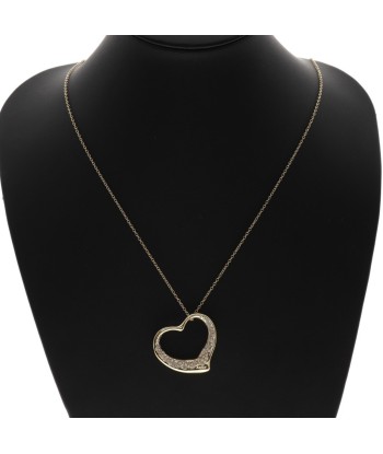 TIFFANY & Co. Tiffany Open Heart Large Elsa Peretti K18 Yellow Gold Diamond Womens Necklace S la livraison gratuite