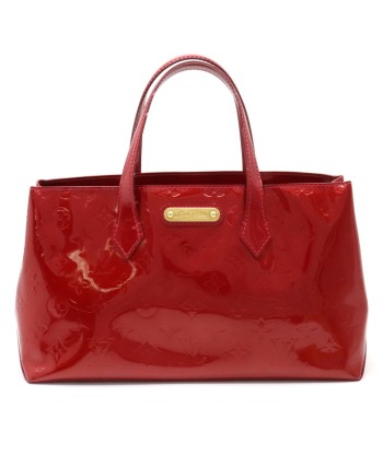 LOUIS VUITTON Monogram Verni Wilshire PM Handbag Tote Bag Enamel Calf Pom Damour Red M93642 pas cheres