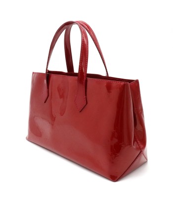 LOUIS VUITTON Monogram Verni Wilshire PM Handbag Tote Bag Enamel Calf Pom Damour Red M93642 pas cheres