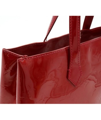 LOUIS VUITTON Monogram Verni Wilshire PM Handbag Tote Bag Enamel Calf Pom Damour Red M93642 pas cheres