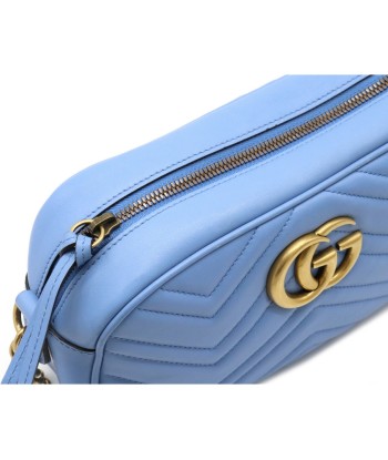 GUCCI Gucci GG Marmont Shoulder Bag Pochette Chain Quilted Leather Light Blue 447632 la livraison gratuite