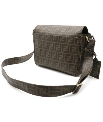 FENDI Fendi Zucca pattern shoulder bag PVC khaki brown dark 7VA258 le des métaux précieux