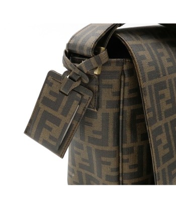 FENDI Fendi Zucca pattern shoulder bag PVC khaki brown dark 7VA258 le des métaux précieux